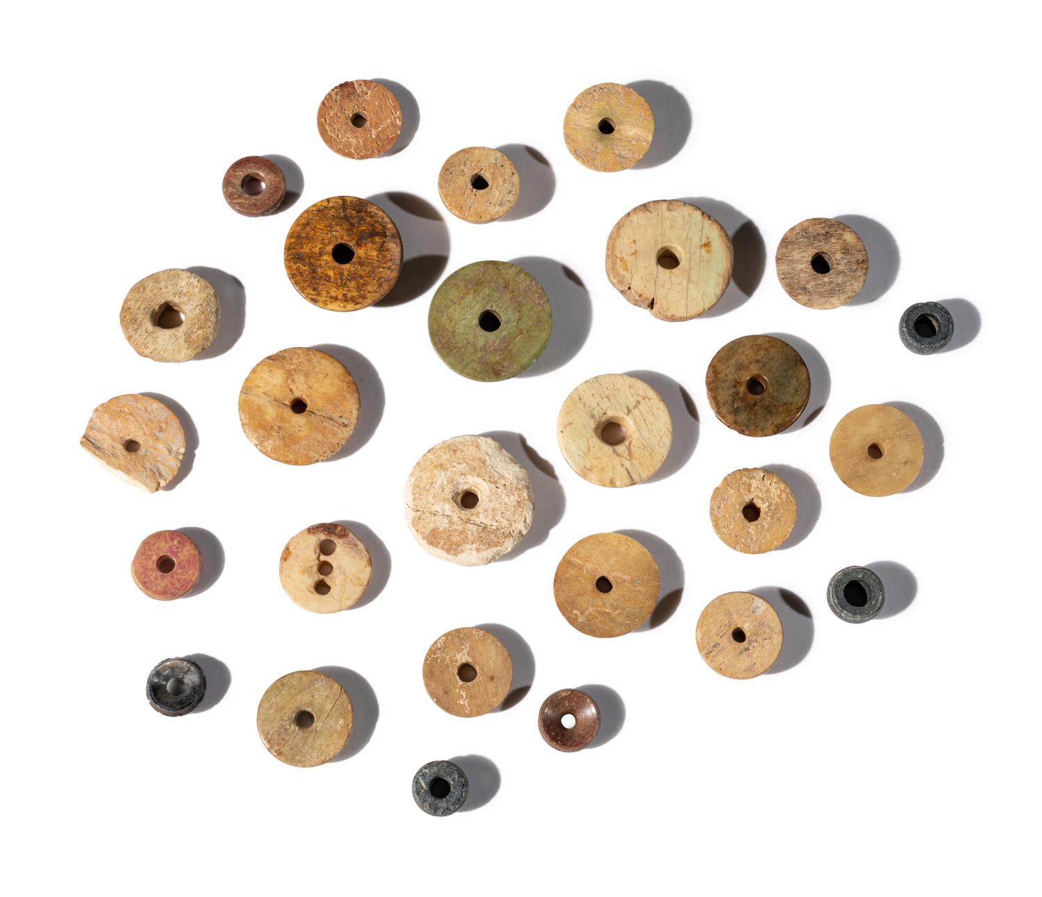 Twenty Seven Coptic Spindle Whorls