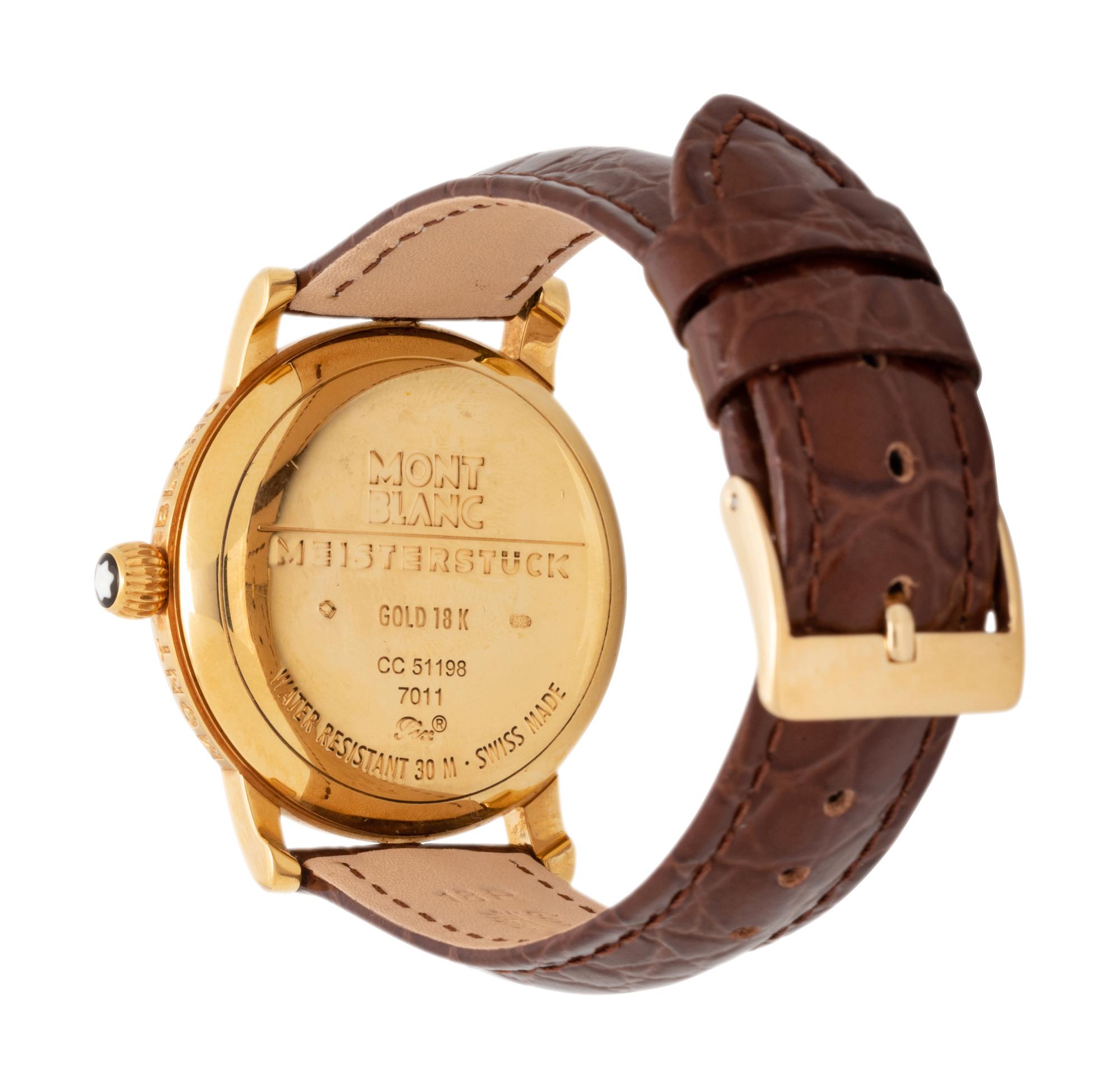 MONTBLANC, REF. 7011 18K YELLOW GOLD 'MEISTERSTUCK' WRISTWATCH