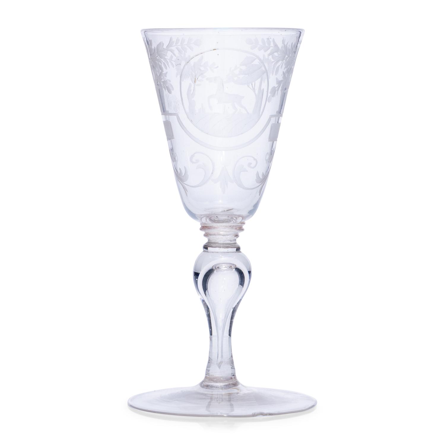 A Dutch Engraved Ale Glass