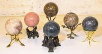 Six Various Stone Spheres Diameter of largest 4 inches.