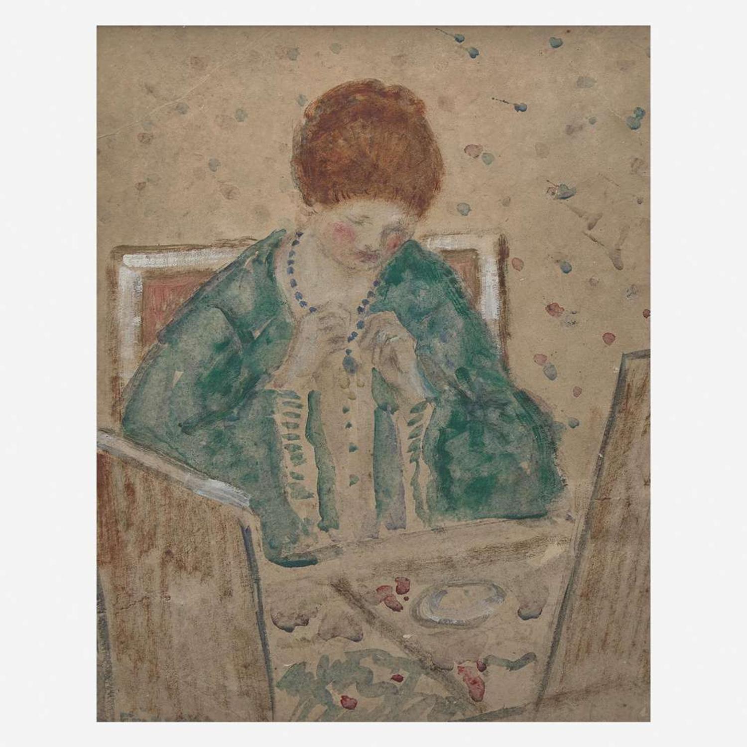 Frederick Carl Frieseke (American, 1874-1939) Lady Sewing