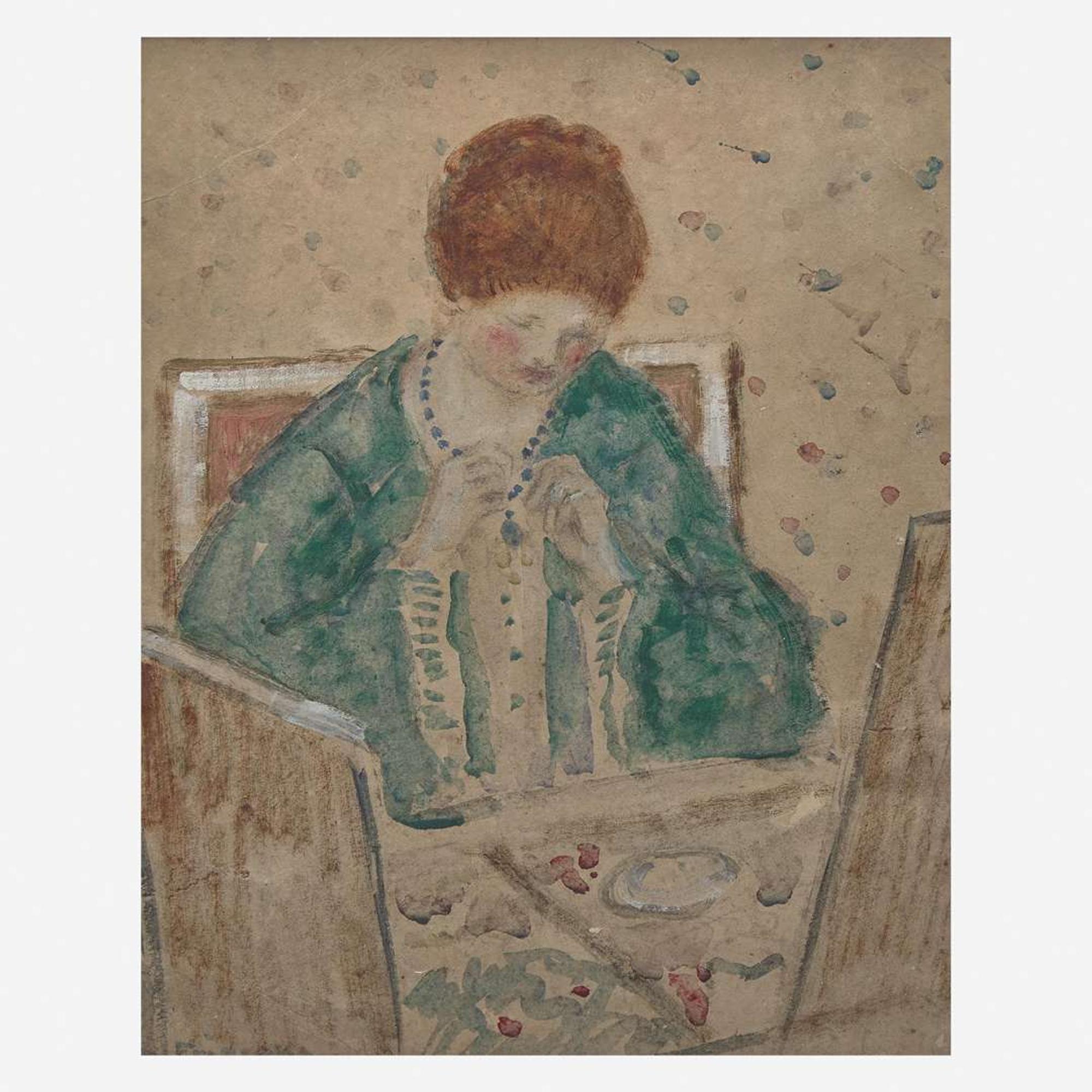 Frederick Carl Frieseke (American, 1874-1939) Lady Sewing