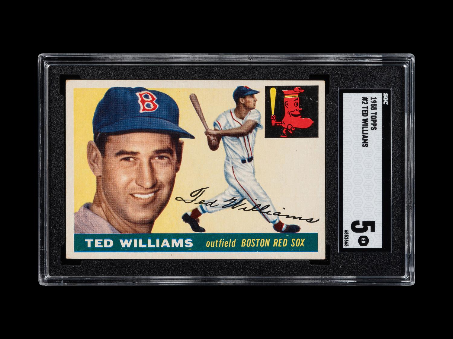 A 1955 Topps Ted Williams Baseball Card No. 2 (SGC 5 EX)