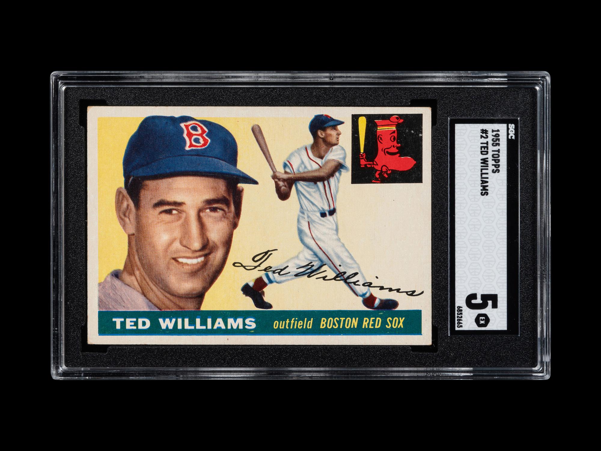 A 1955 Topps Ted Williams Baseball Card No. 2 (SGC 5 EX)