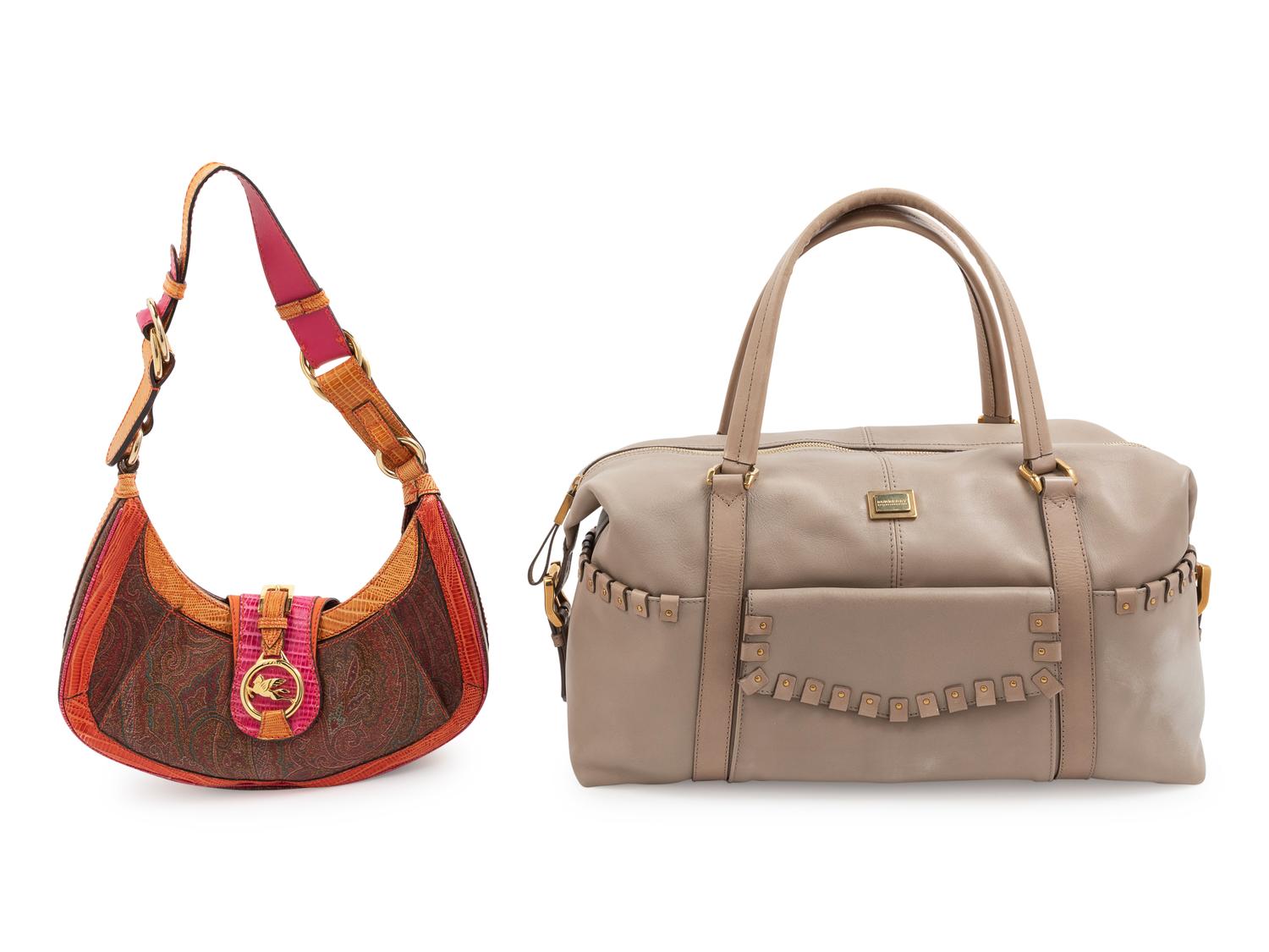 One Etro Purse and One Burberry Bag, 1990-2000s