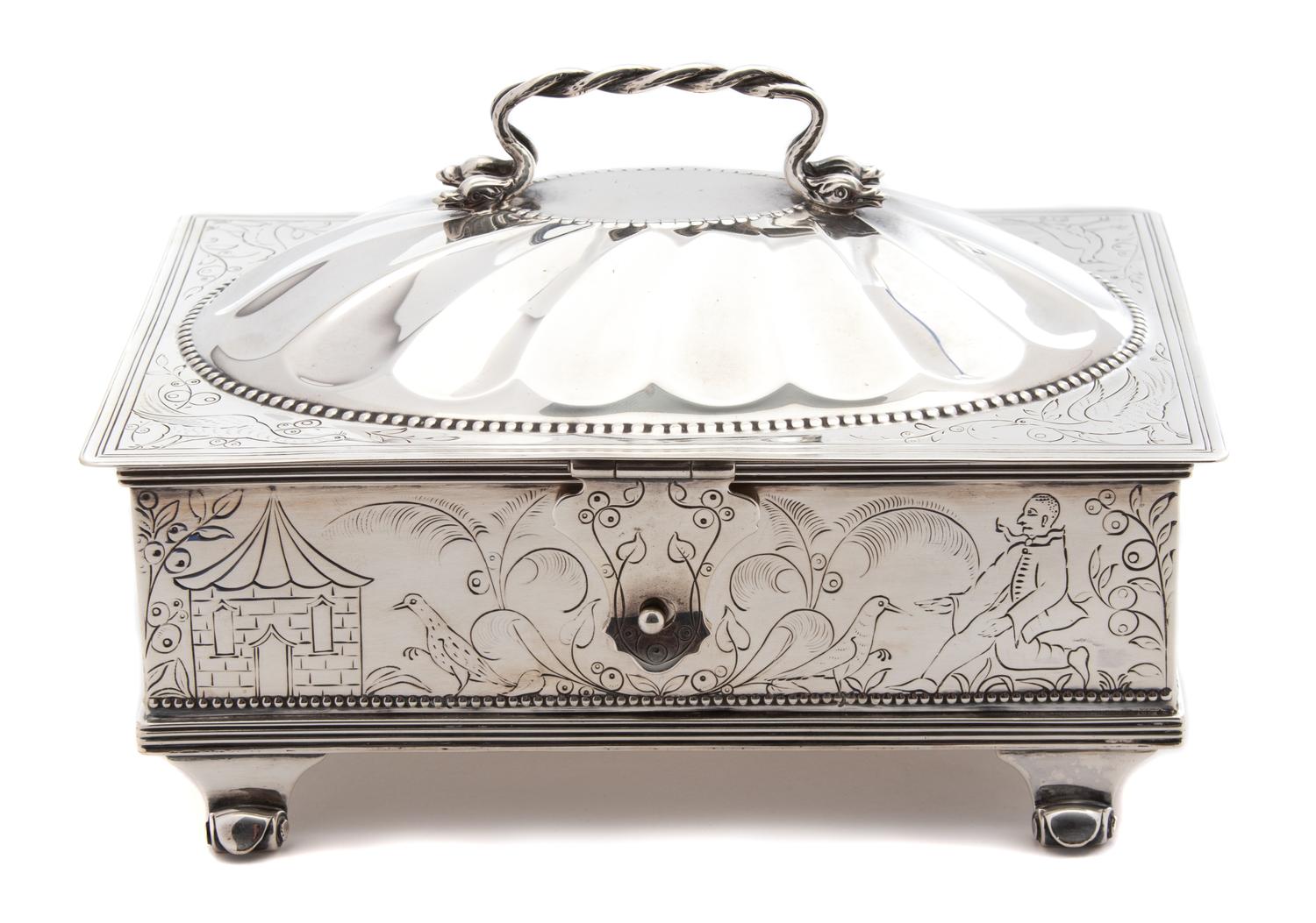 An English Silver Hinged Top Box