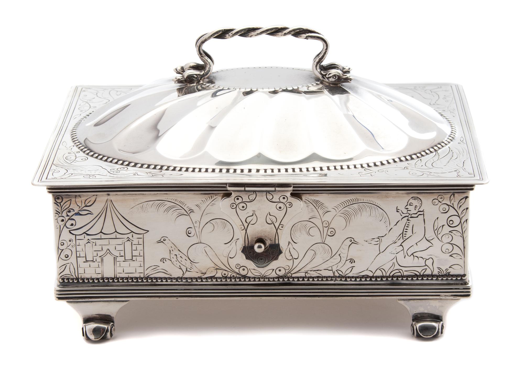 An English Silver Hinged Top Box