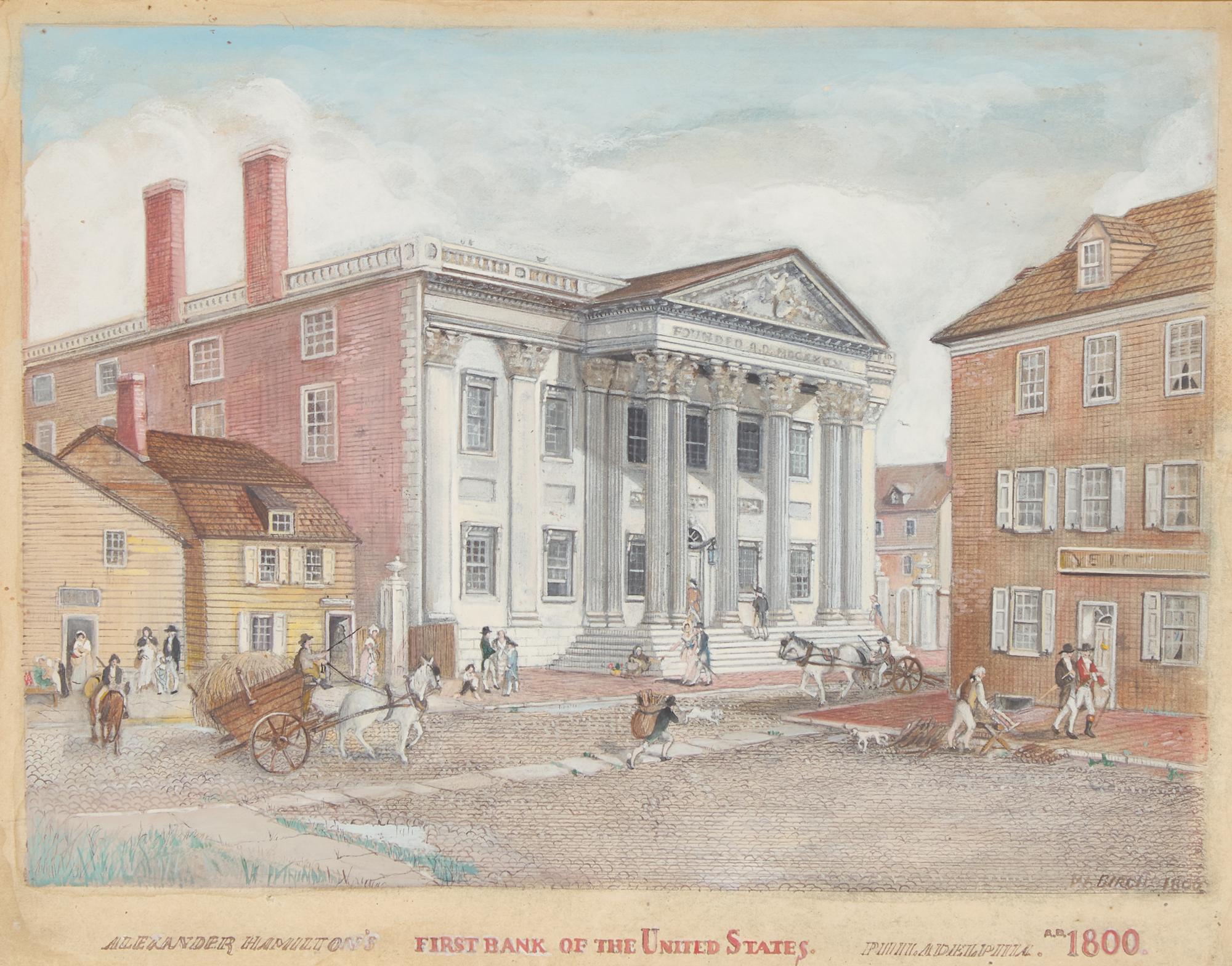 William Russell Birch (1755-1834), Alexander Hamilton's First Bank of the United States
