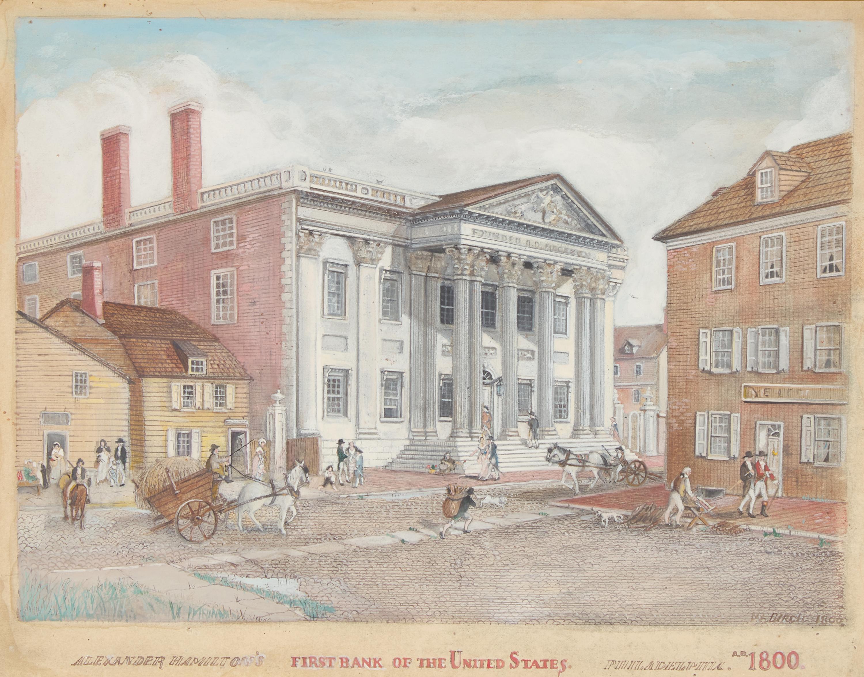 William Russell Birch (1755-1834), Alexander Hamilton's First Bank of the United States