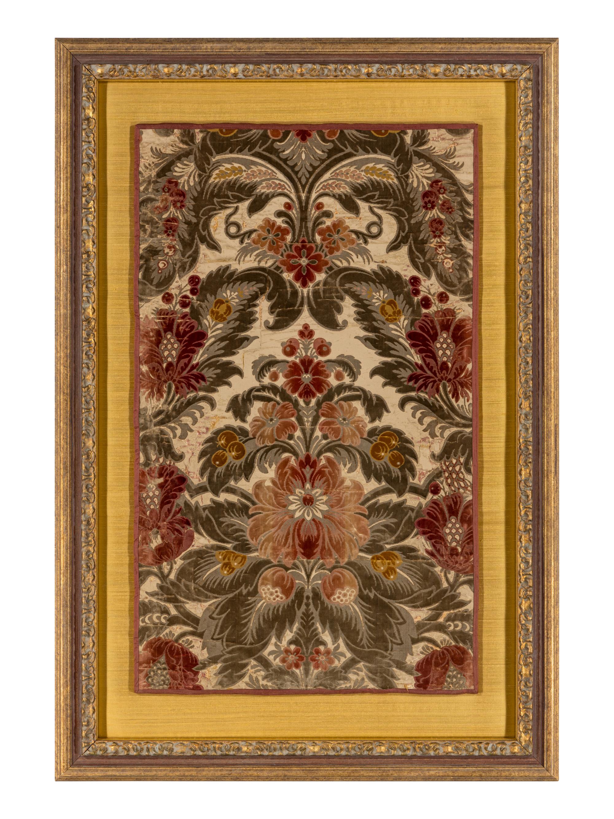 A Pair of Italian Silk Velvet Panels