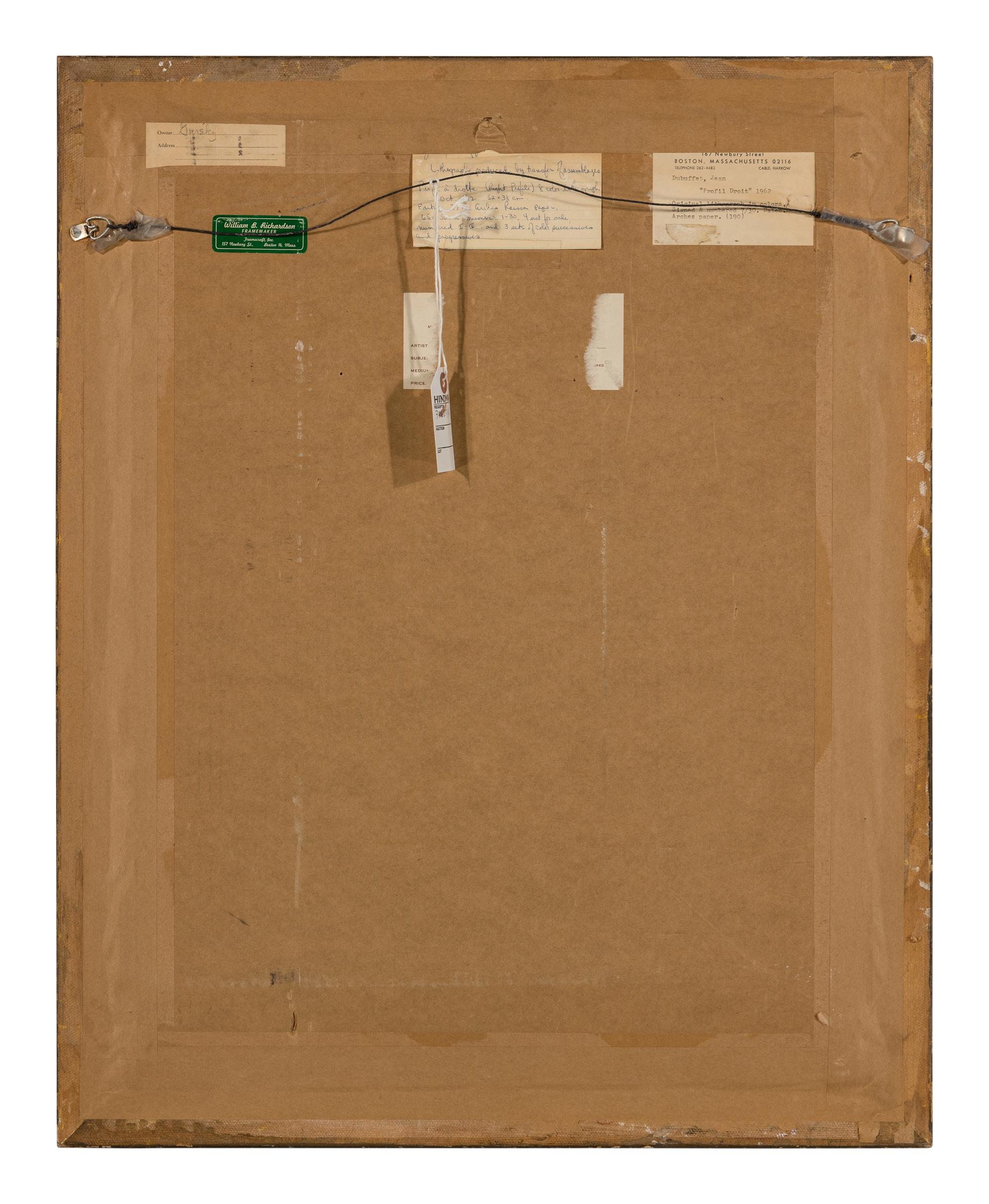 Profil à droite , 1962