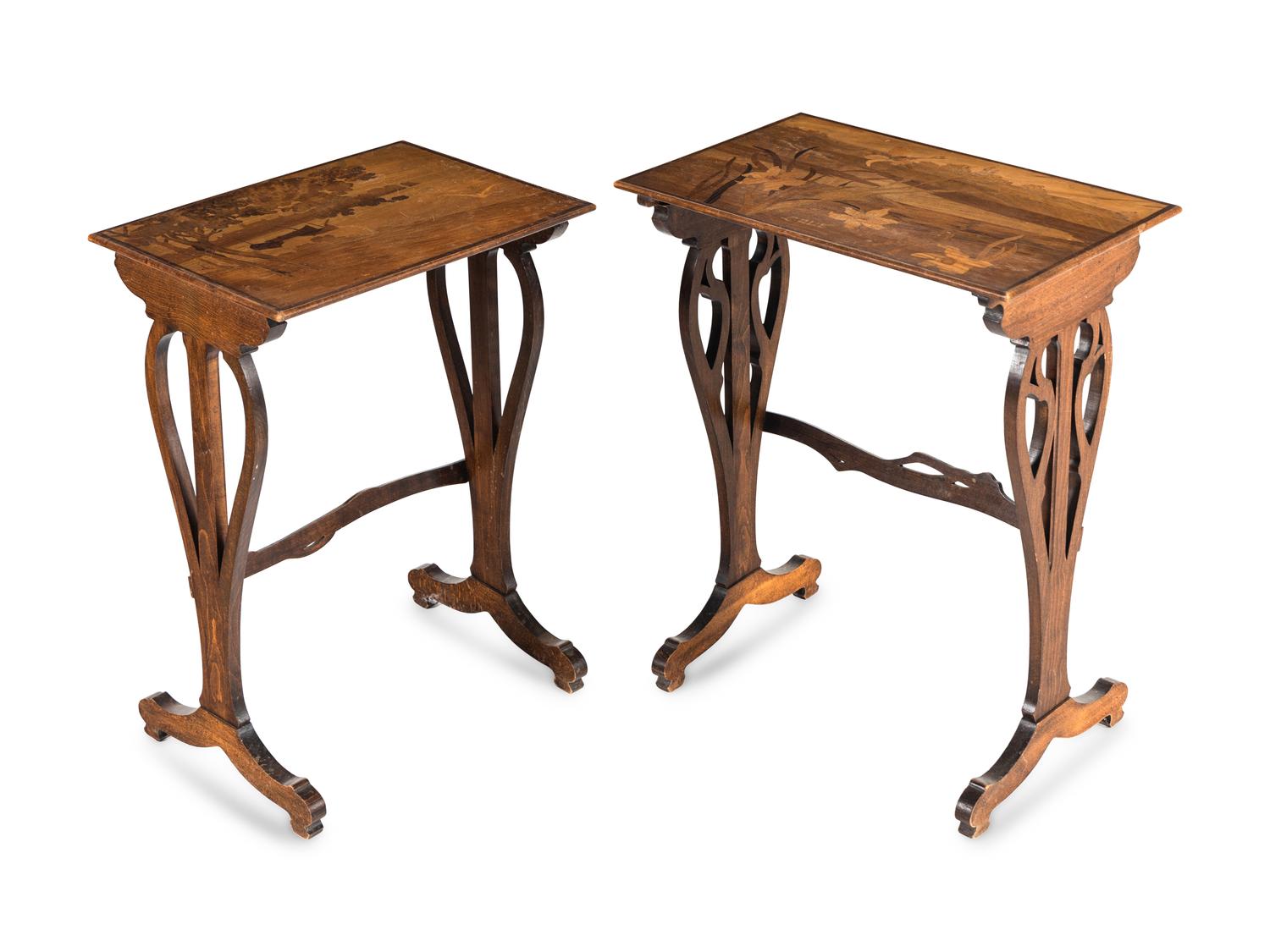 Set of Four Inlaid Nesting Tables