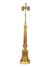 Three Giltwood Columnar Lamps