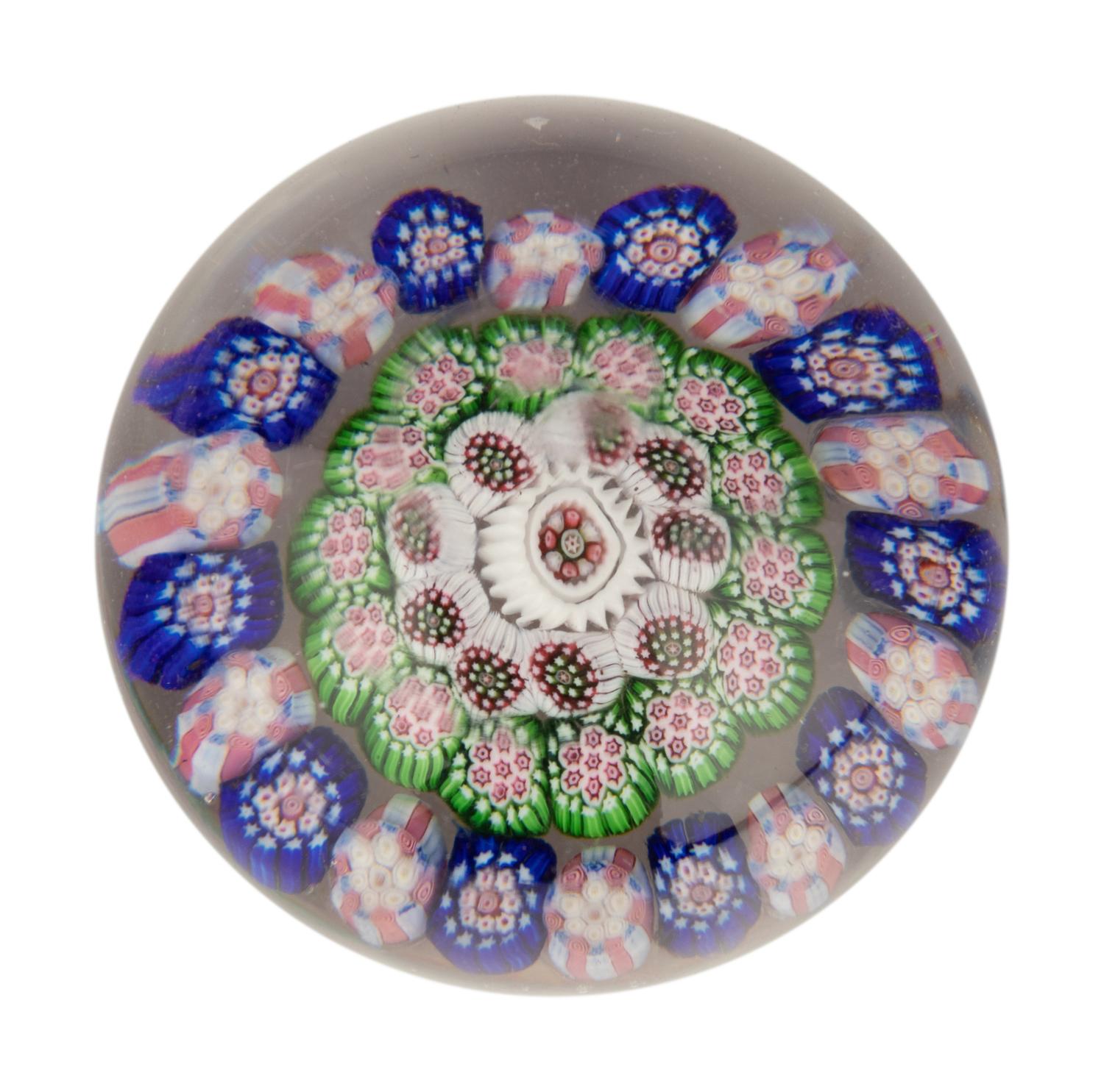 A Concentric Millefiori Glass Paperweight
