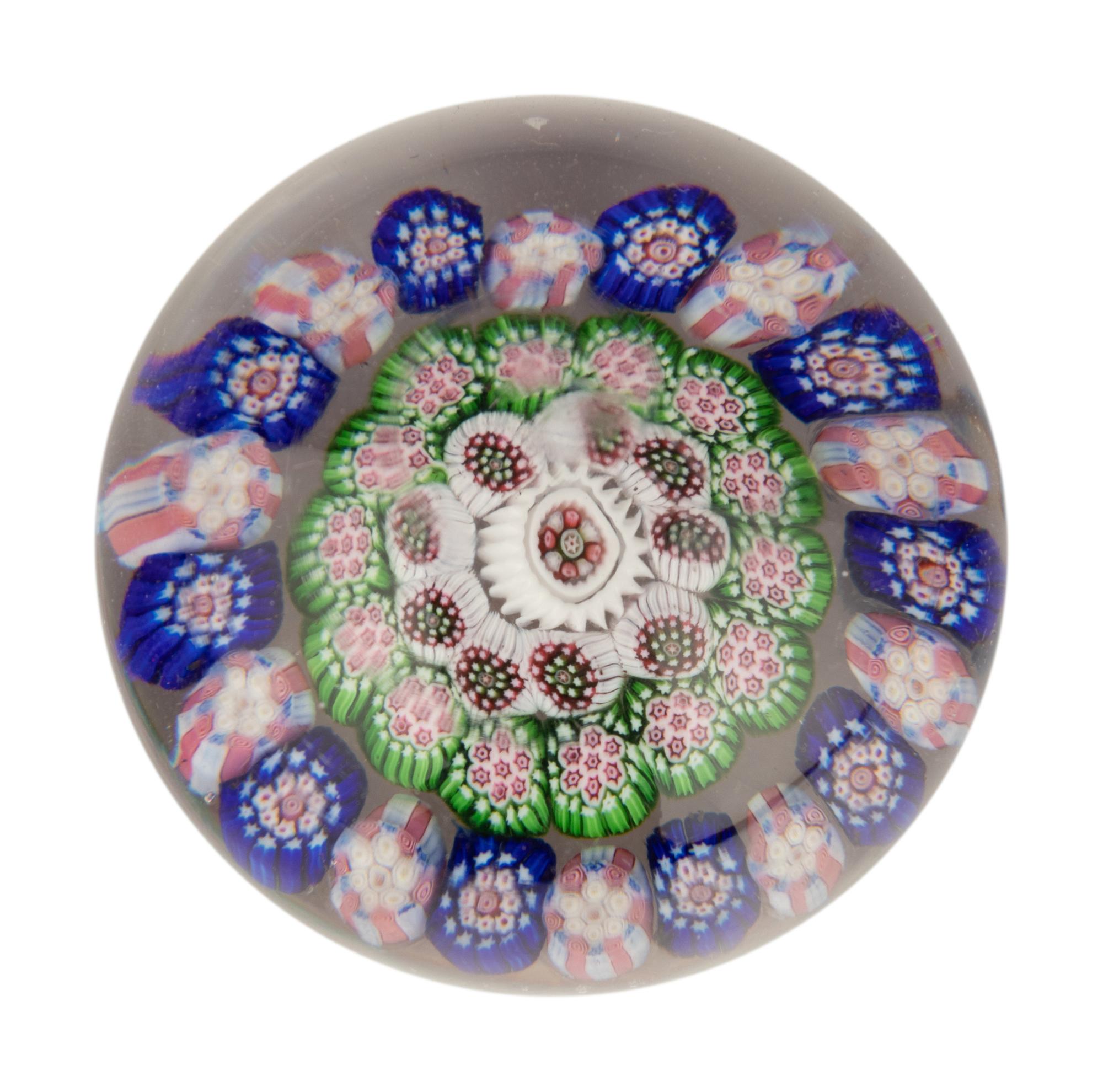 A Concentric Millefiori Glass Paperweight