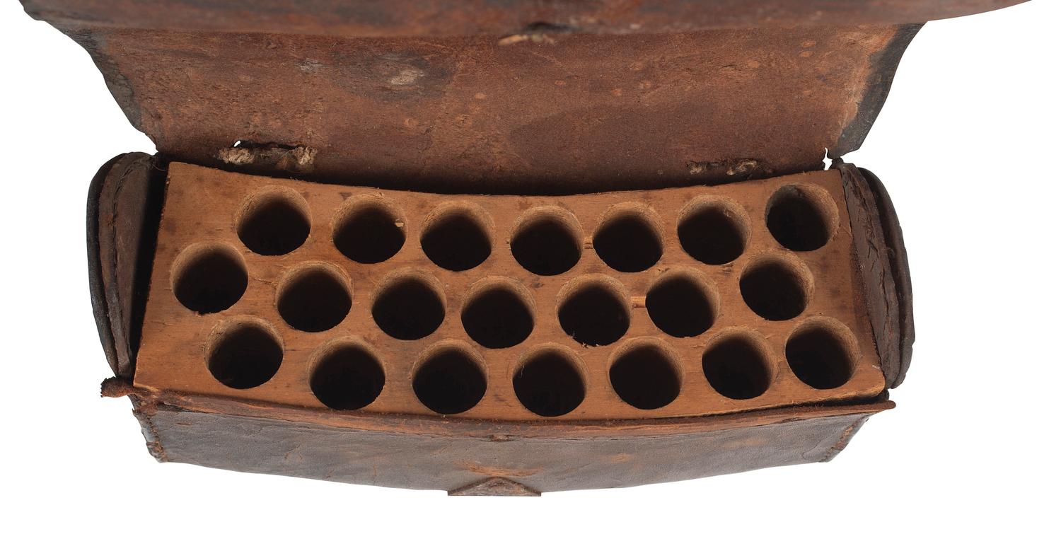 [CIVIL WAR]. 19th century cartridge box and cap box.