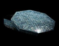 A Korean Mother-of-Pearl Inlaid Black Octagonal Lacquered Box and Cover