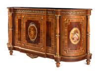 A Louis XVI Style Gilt Bronze Mounted Various Woods Console Cabinet