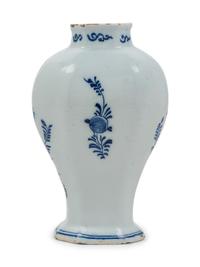 A Delft Tin-Glazed and Painted Earthenware Vase