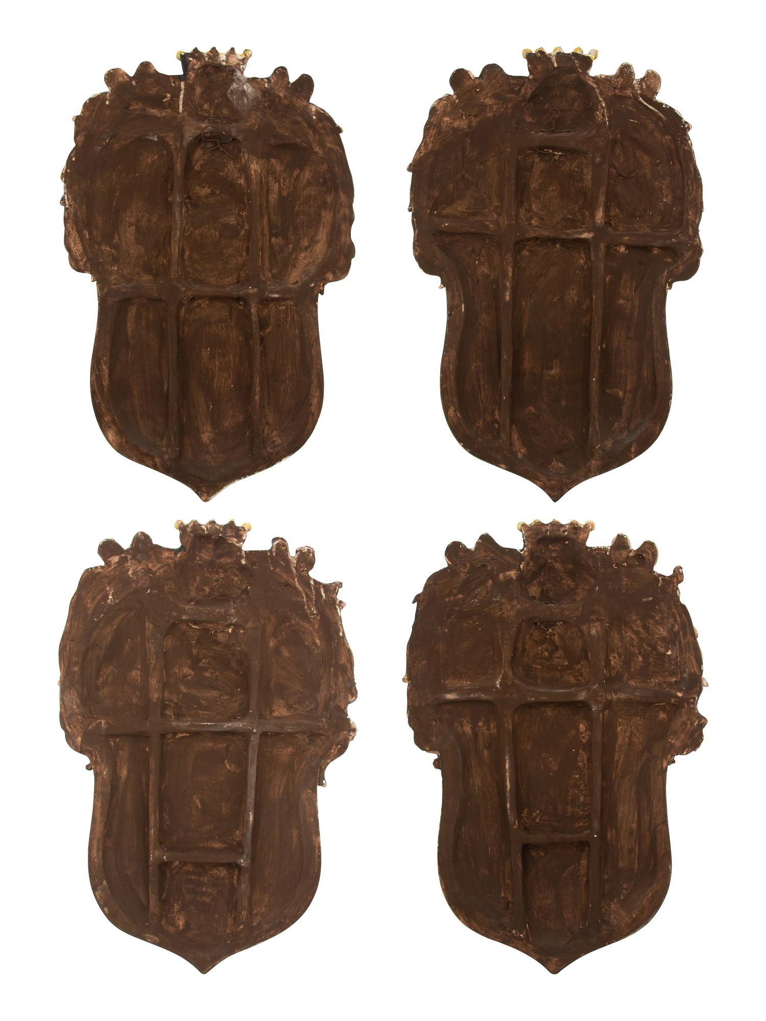 Four Italian Majolica Armorial Plaques