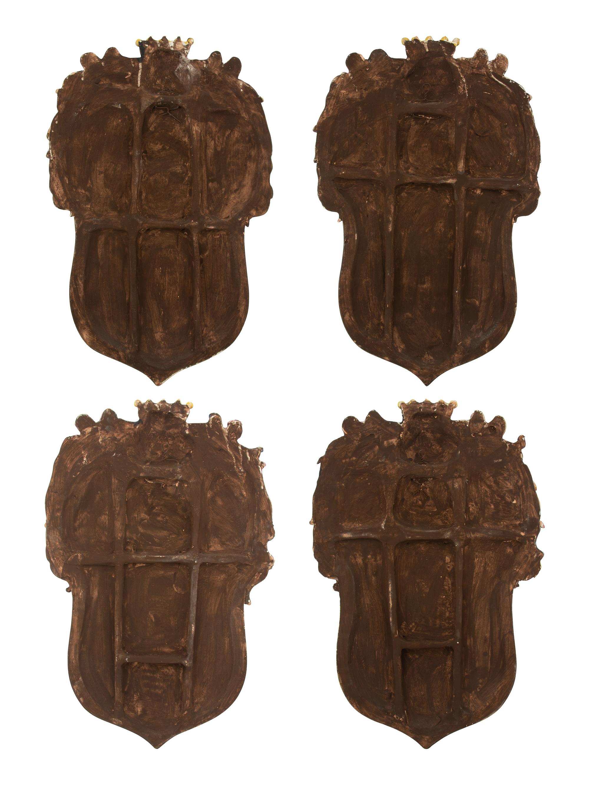 Four Italian Majolica Armorial Plaques