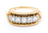 A Bicolor Gold and Diamond Ring, 3.30 dwts.