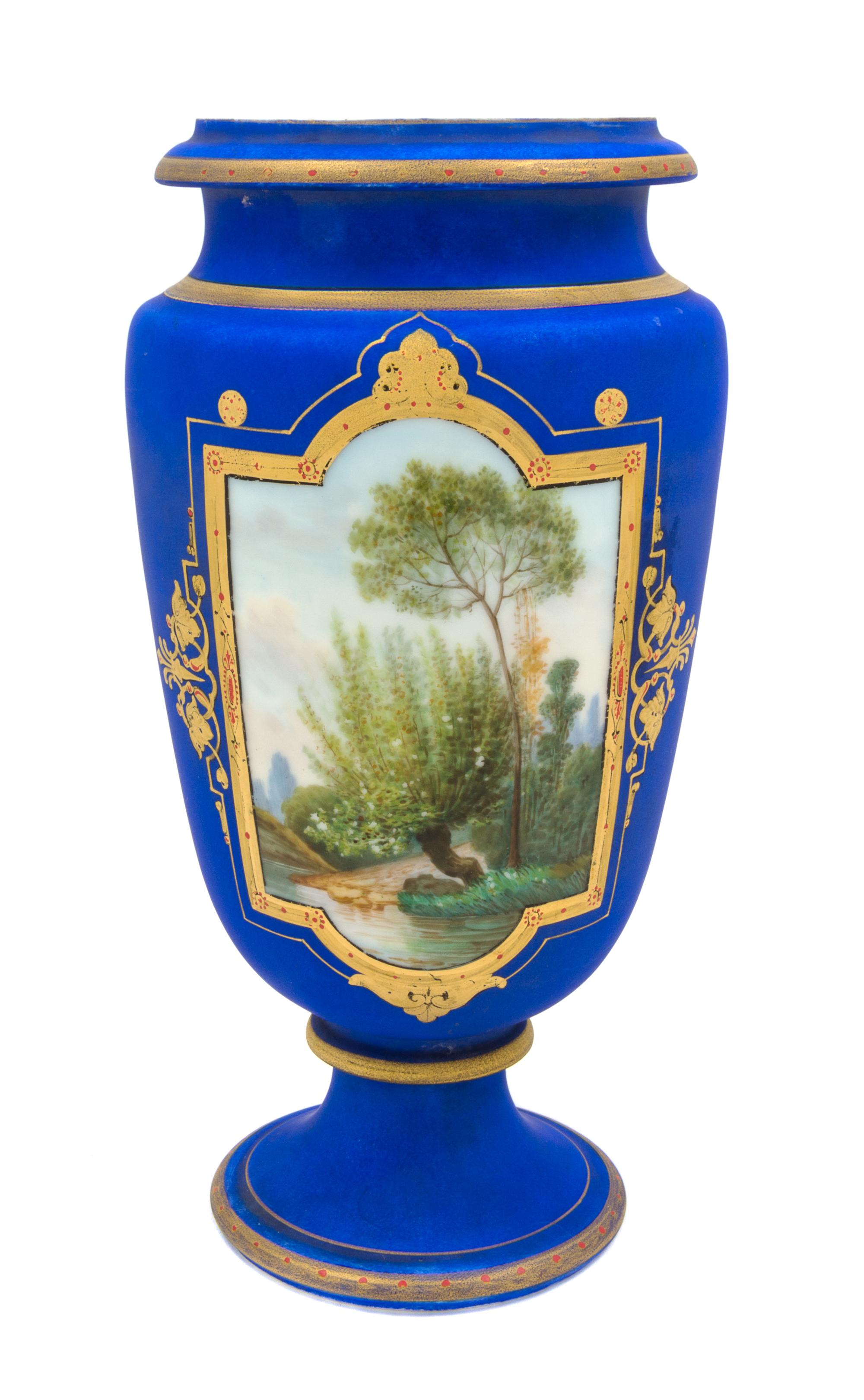 A French Porcelain Vase Height 12 7/8 inches.