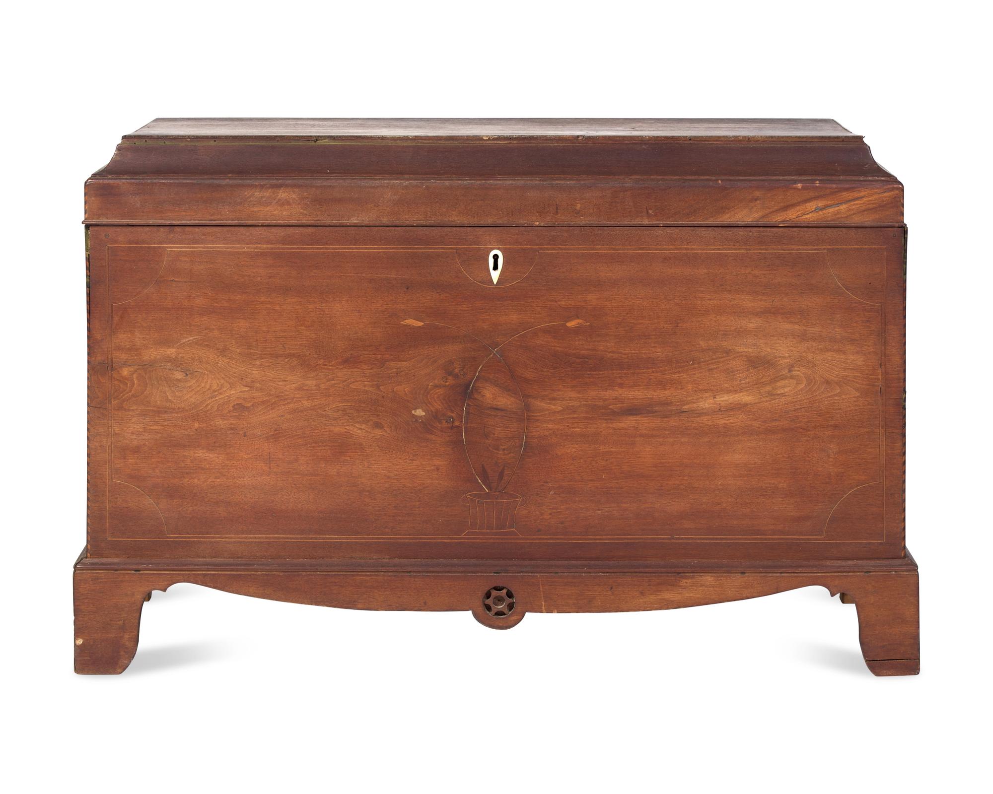 A Carved And Inlaid Walnut Blanket Chest