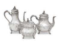 A French Silver Three-Piece Tea and Coffee Service