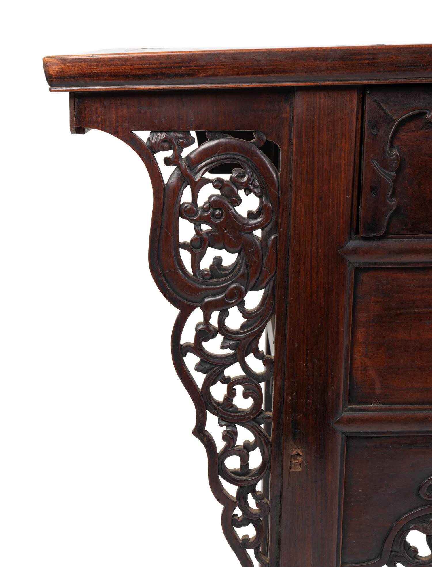 A Chinese Hardwood Three-Drawer Coffer, Liansanchu — 19TH CENTURY