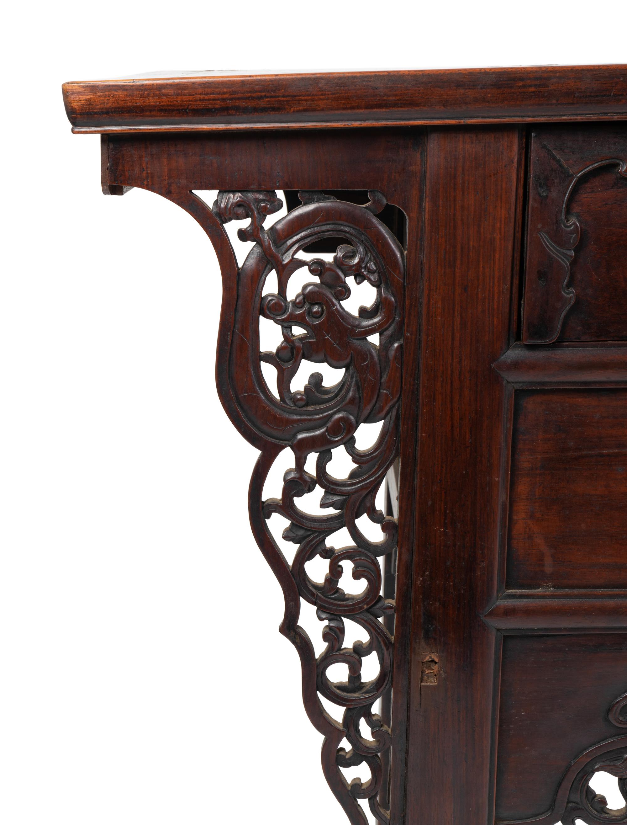 A Chinese Hardwood Three-Drawer Coffer, Liansanchu — 19TH CENTURY