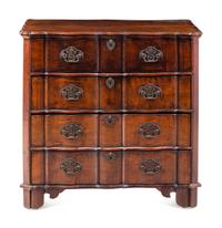 A Dutch Walnut Serpentine-Front Chest of Drawers