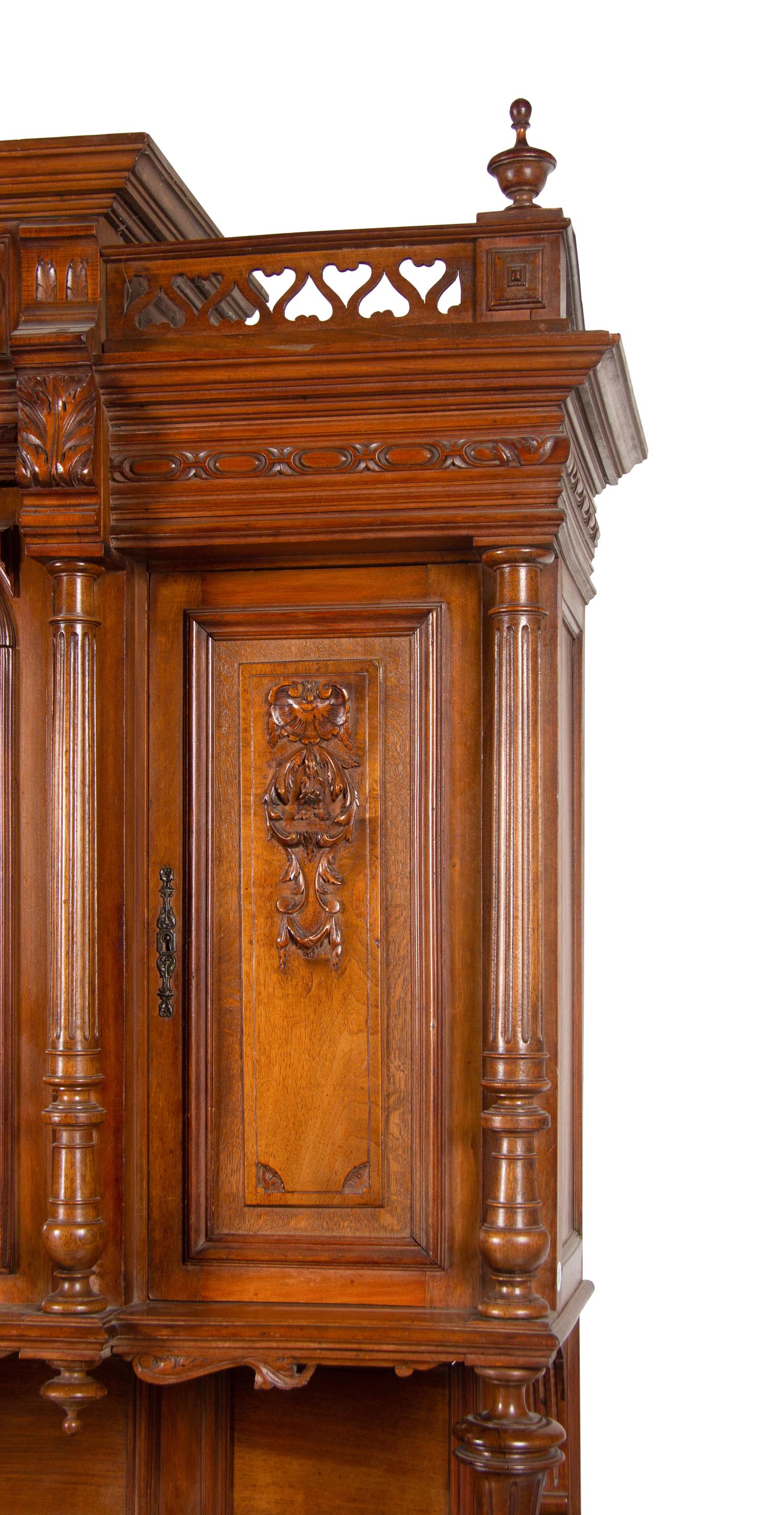 A Renaissance Revival Carved Walnut Serving Cabinet