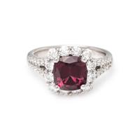 SPINEL AND DIAMOND RING