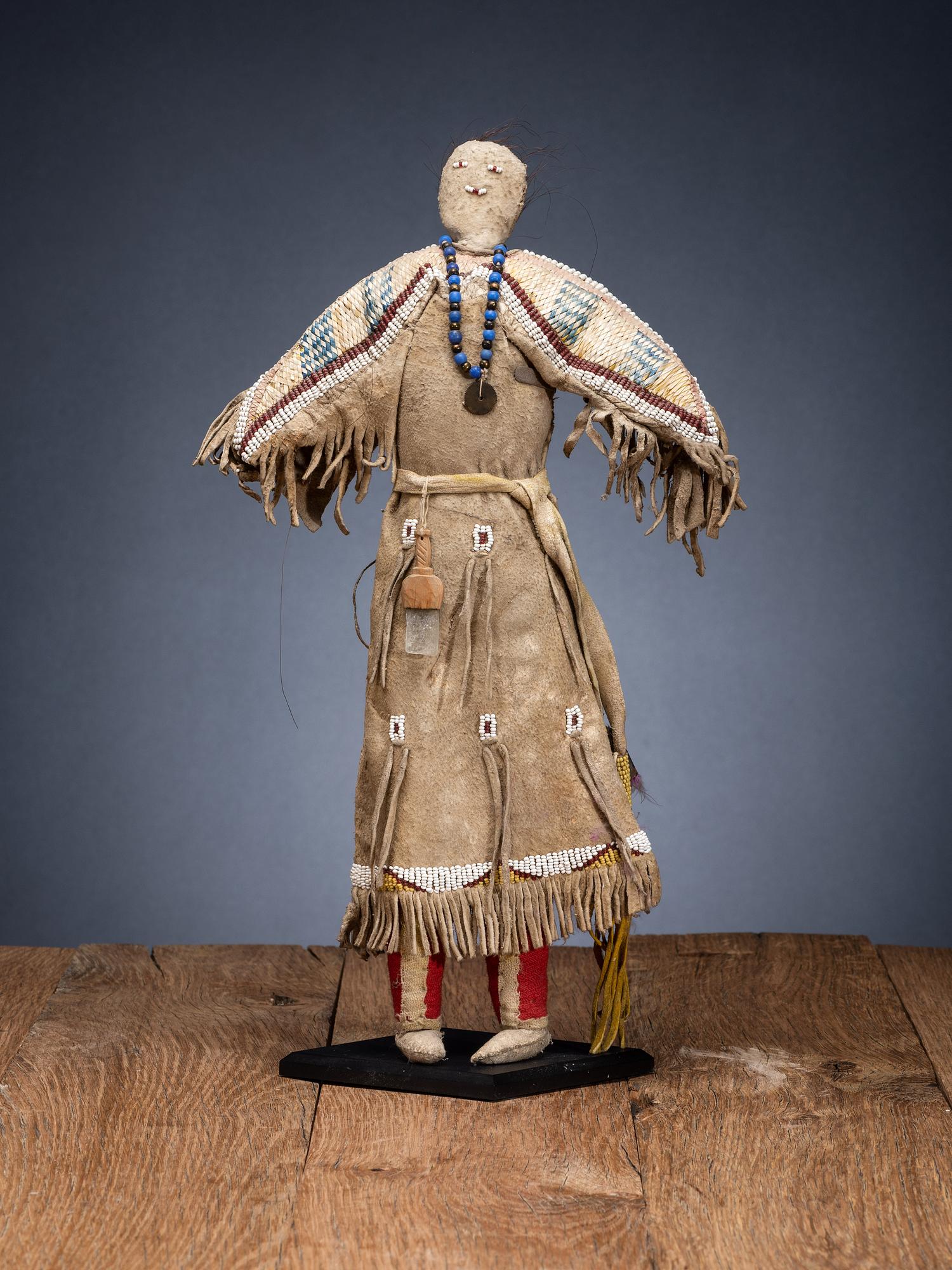 Hidatsa Doll, with Beaded and Quilled Dress