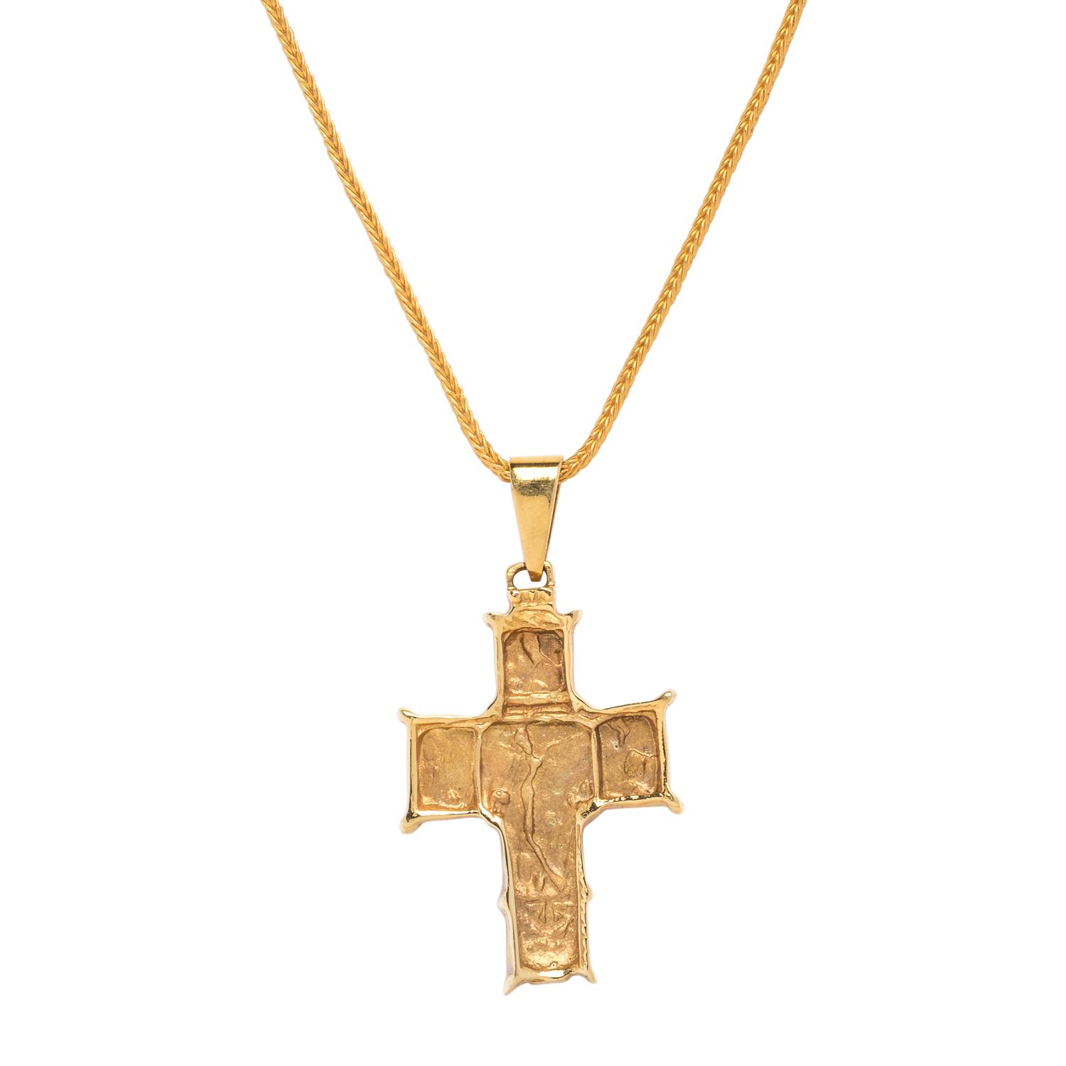 YELLOW GOLD CROSS PENDANT/NECKLACE