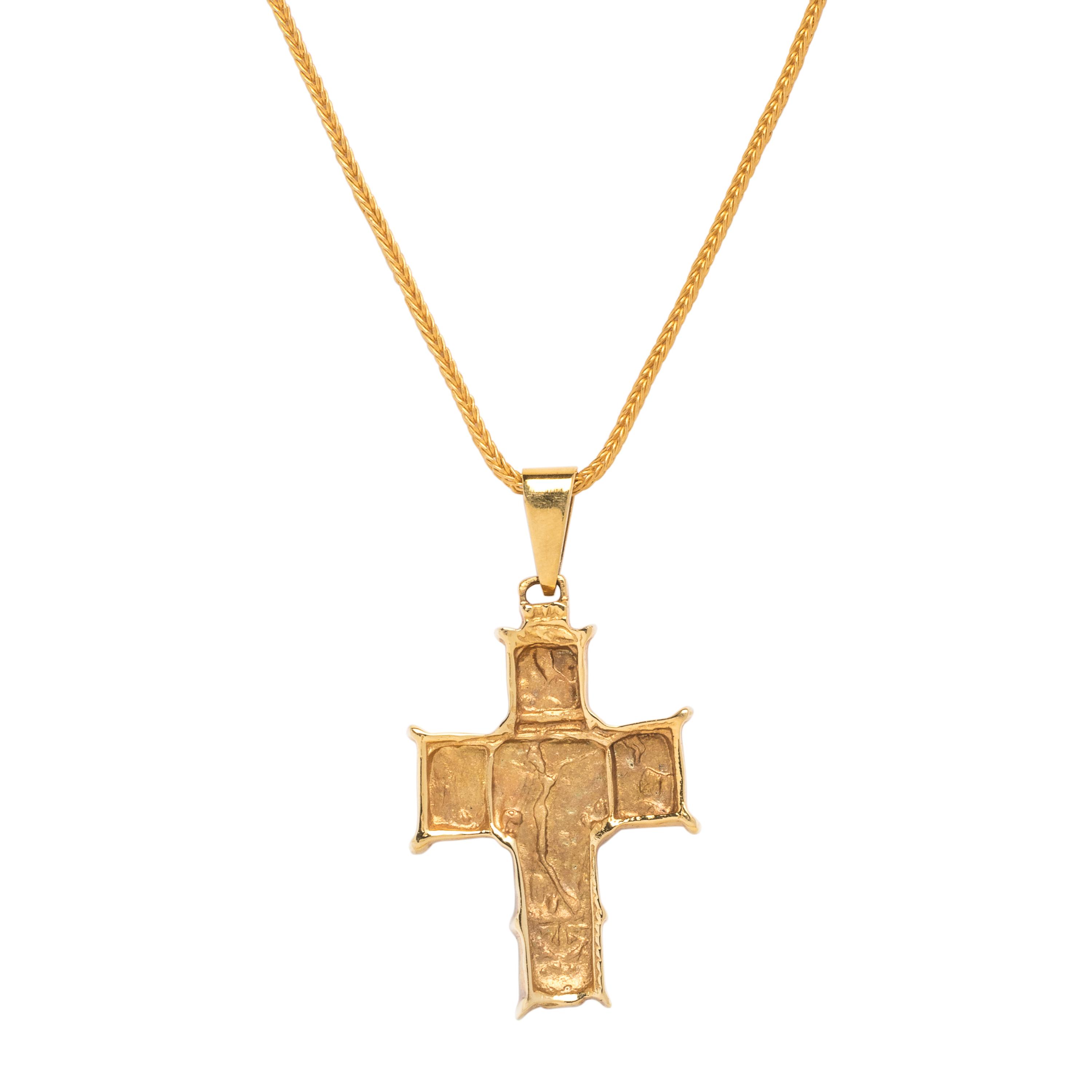 YELLOW GOLD CROSS PENDANT/NECKLACE