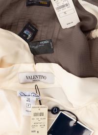 Four Designer Silk Blouses: Two Fendi, One Valentino, One Oscar de la Renta