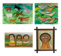 Untitled (Horses) , 1988, Untitled (Birds) , 1989, Untitled (Heads) , 1989 and Untitled (Portrait) , 1988 (four works)