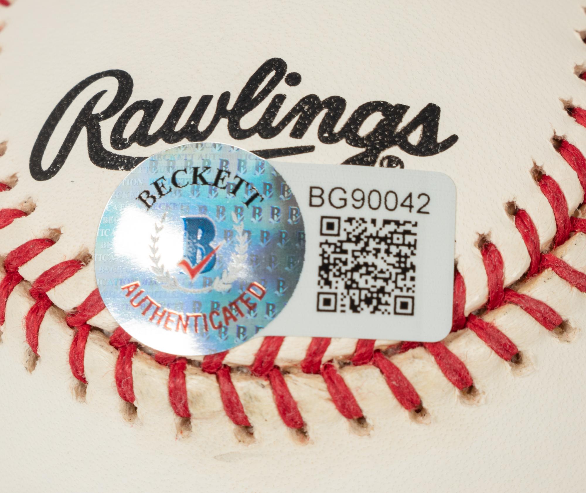 A Frank Thomas Signed Autograph Worth Baseball Bat and Official Major League Baseball (Beckett Authentication Services BAS Certified),