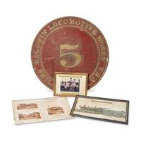 A Painted Cast Iron Baldwin Locomotive Works Train Plate from the Central Adela #5