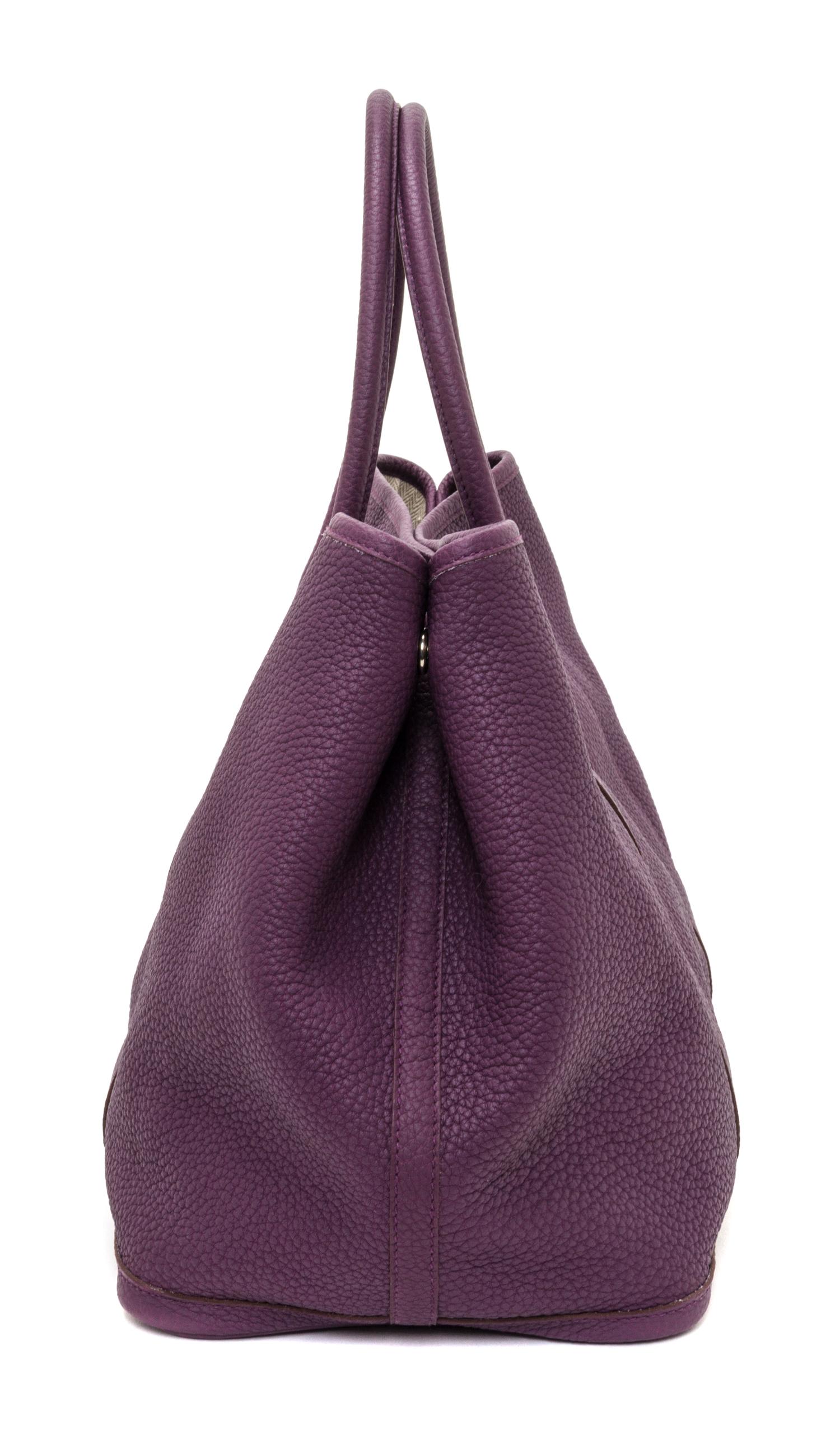 An Hermes Cassis Clemence Garden Party GM Tote Bag, 14" x 10" x 6.5".