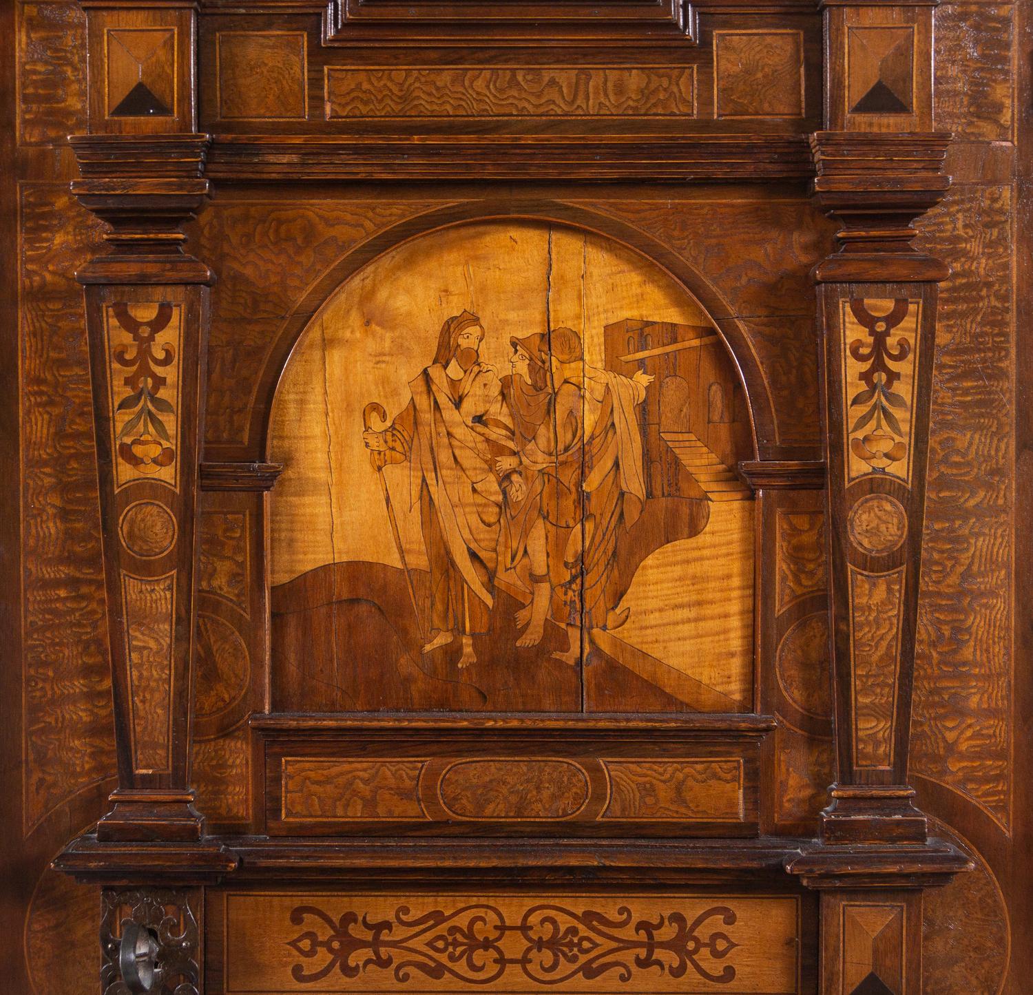 An Italian Baroque Walnut and Marquetry Cupboard