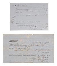 [ENSLAVEMENT]. Slave for hire promissory note and tax document.