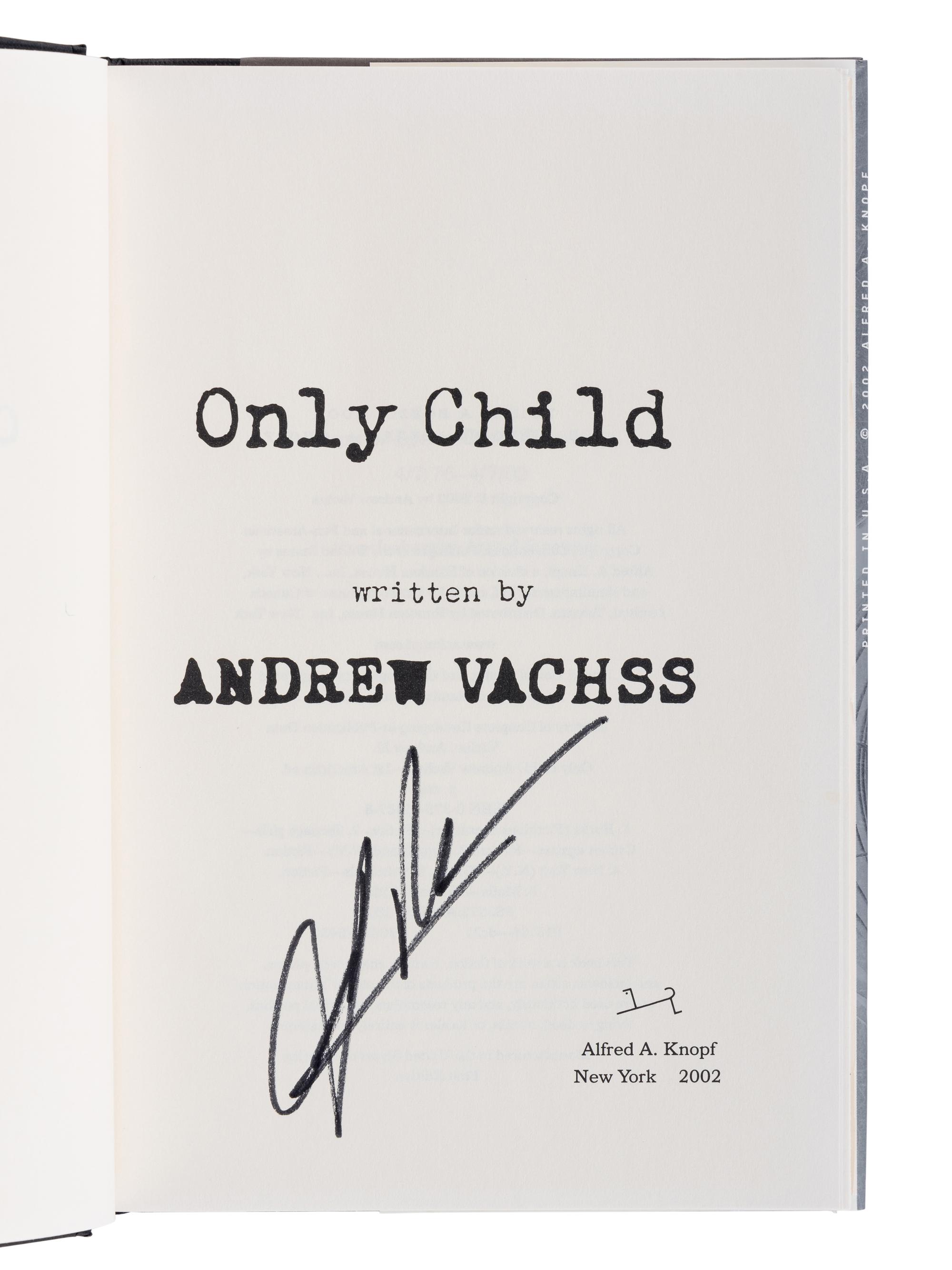 VACHSS, Andrew (1942-2021). A group of 8 works by Vachss, ALL FIRST EDITIONS, ALL SIGNED OR INSCRIBED, comprising: