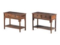 A Pair of Chinese Jichimu Cabinets on Stands
