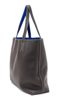 An Hermes Graphite/Bleu Electric 45cm Taurillon Clemence Double Sens Tote, 17.5" x 15.5" x 5".