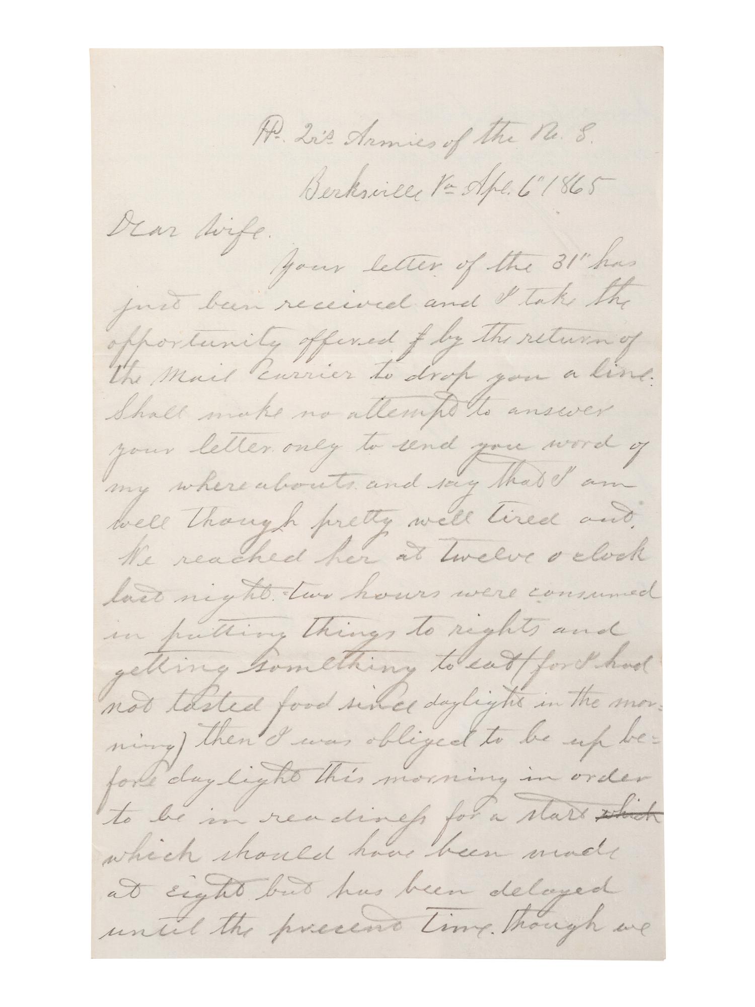 [CIVIL WAR]. War-date letters of Corporal Edwin J. Barden, 7th Regiment Connecticut Volunteer Infantry, combat soldier and later clerk at Headquarters Department of the South, Headquarters X Corps, and Headquarters US Army, Office of Chief Commissary.