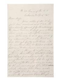 [CIVIL WAR]. War-date letters of Corporal Edwin J. Barden, 7th Regiment Connecticut Volunteer Infantry, combat soldier and later clerk at Headquarters Department of the South, Headquarters X Corps, and Headquarters US Army, Office of Chief Commissary.