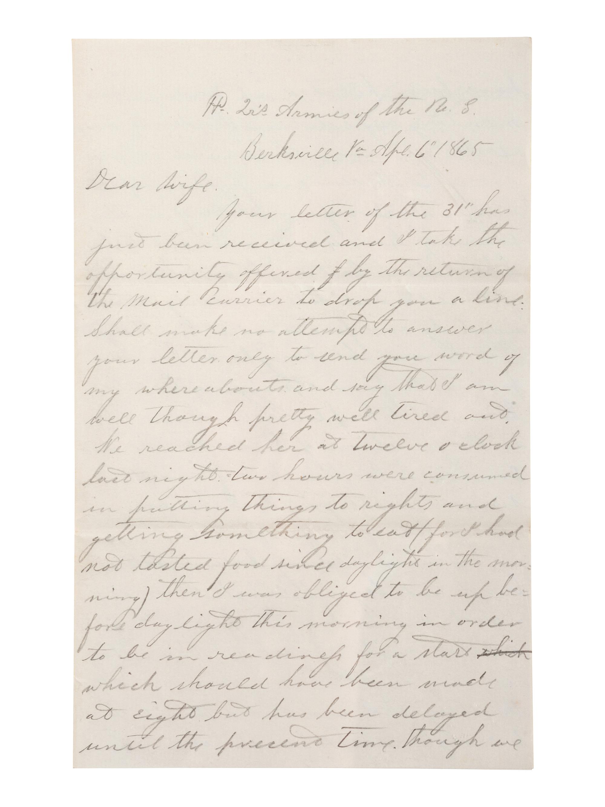 [CIVIL WAR]. War-date letters of Corporal Edwin J. Barden, 7th Regiment Connecticut Volunteer Infantry, combat soldier and later clerk at Headquarters Department of the South, Headquarters X Corps, and Headquarters US Army, Office of Chief Commissary.